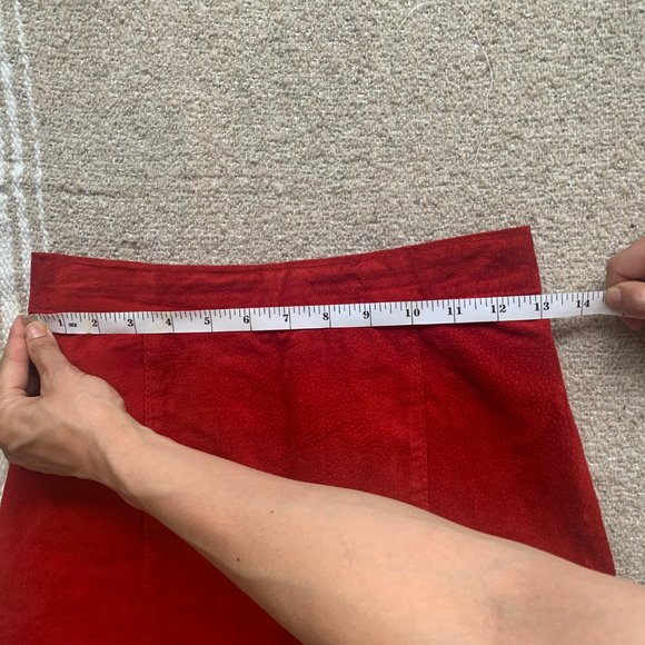 Vintage Red Suede Mini Skirt - Picture 7 of 8